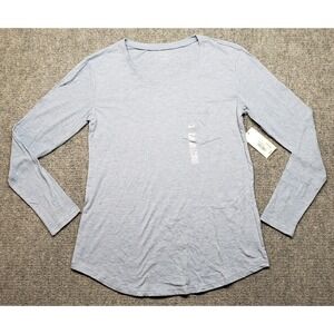 Ana Sweatshirt Womens S Colony Blue Round Neck Pocket Long Sleeve New